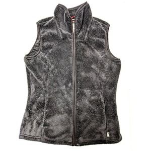 The North Face Fuzzy Black Zip Fleece Vest Size XS